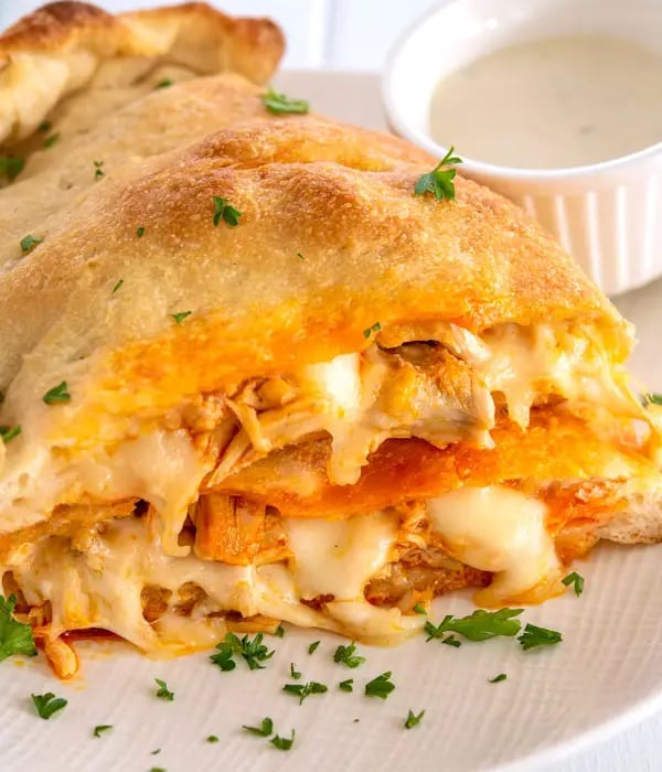 Giant Calzone with Chicken Fingers