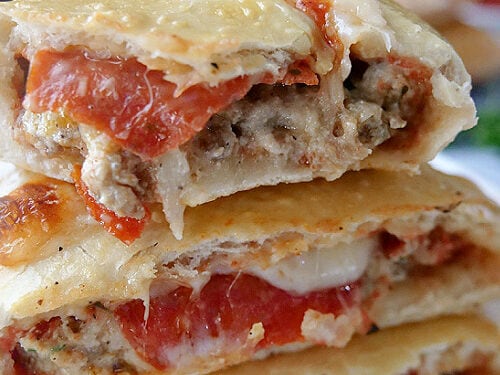 Giant Calzone with Italian Sausage