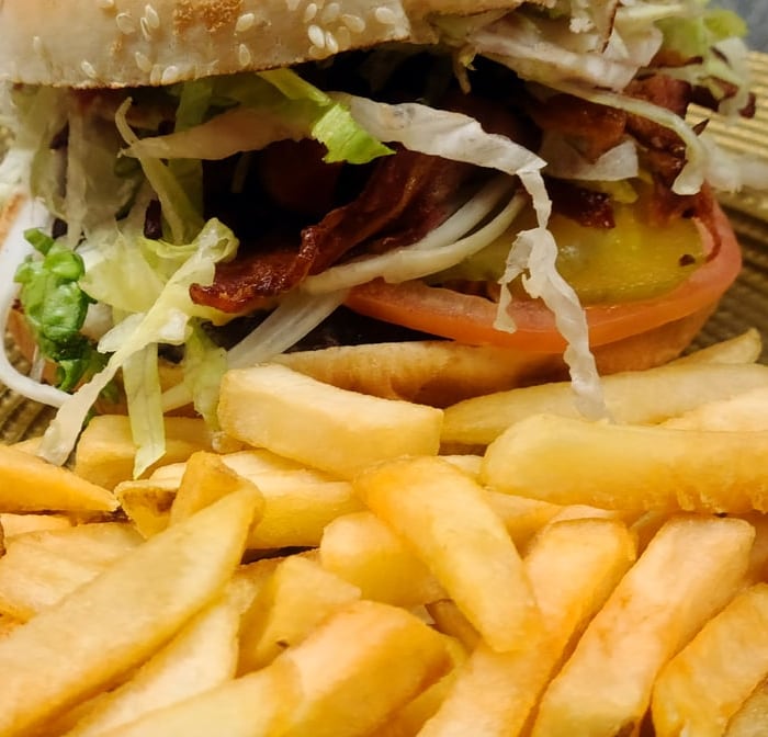 Vegetarian Tofu Burger with Fries