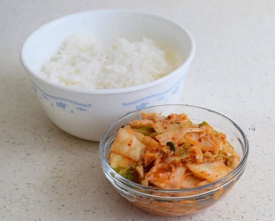 Kimchi 8 Oz with White Rice